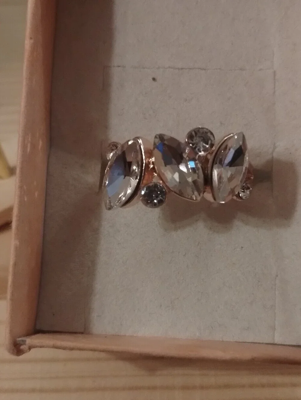 Crystal Statement Ring Size 9 | Marquise Rhinestone Fashion Jewelry